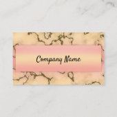 Modern Girly Trendy Marble Gold Glitter Minimal Visitekaartje (Achterkant)