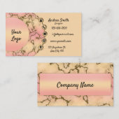 Modern Girly Trendy Marble Gold Glitter Minimal Visitekaartje (Voorkant / Achterkant)