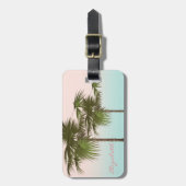 Modern Girly Tropical, palmboom Bagagelabel (Voorkant verticaal)