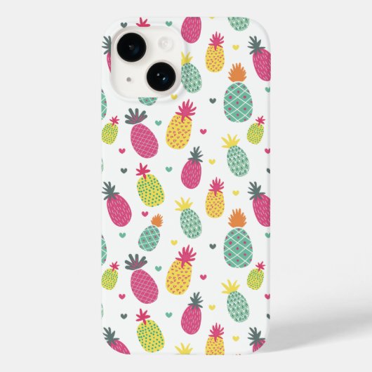 Modern Girly Tropical Pineapple Pattern Case-Mate iPhone Case (Achterkant)