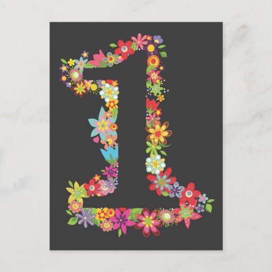 Modern Girly Uniek Nummer 1 de Kaart van de (Voorkant)