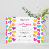 Modern Girly Vibrant Hearts Valentijnsdag Party Kaart (Staand voorkant)