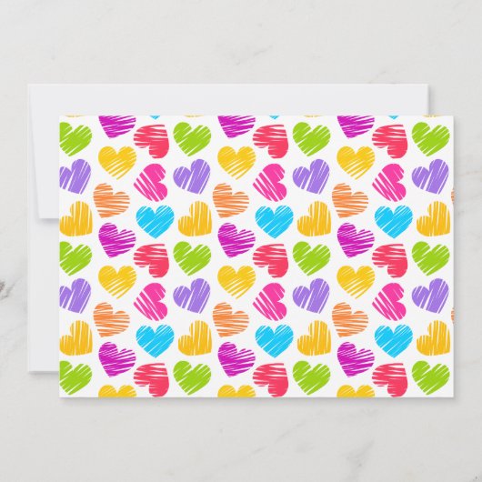 Modern Girly Vibrant Hearts Valentijnsdag Party Kaart (Achterkant)