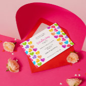 Modern Girly Vibrant Hearts Valentijnsdag Party Kaart