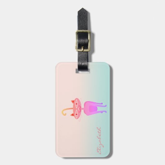 Modern Girly Whimsical Bagagelabel (Voorkant verticaal)