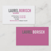 Modern Girly White Fuchsia Visitekaartje (Voorkant / Achterkant)