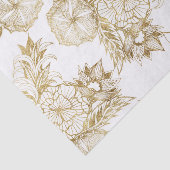 Modern Girly Yellow Gold Floral Illustrations Tissuepapier (Detail)