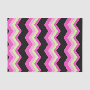Modern Girly Zigzag Patroon Zwart Fuchsia Chevron Tissuepapier