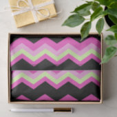 Modern Girly Zigzag Patroon Zwart Fuchsia Chevron Tissuepapier (Geschenk)