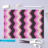 Modern Girly Zigzag Patroon Zwart Fuchsia Chevron Tissuepapier (Craft)