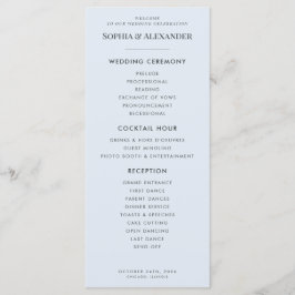 Modern Glacial Blue & Warped Grid Programmakaart