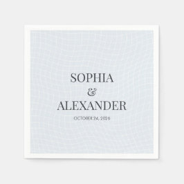 Modern Glacial Blue & Warped Grid Servet