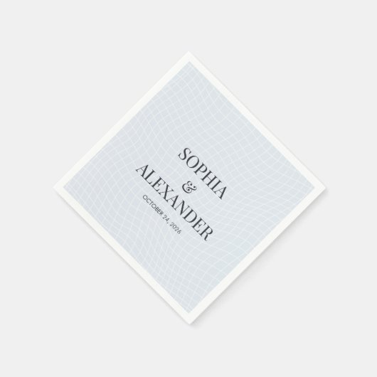 Modern Glacial Blue & Warped Grid Servet (Hoek)