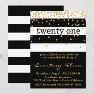 Modern Glam Birthday Invitation Kaart
