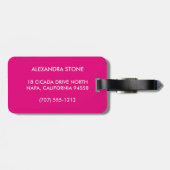 Modern Glam Black, Cream & Fuchsia Stripe Bagagelabel (Achterkant horizontaal)