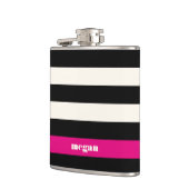 Modern Glam Black, Cream & Fuchsia Stripe Heupfles (Links)