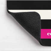 Modern Glam Black, Cream & Fuchsia Stripe Muismat (Hoek)