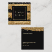 Modern Glam Black en Gold Visitekaartje (Voorkant / Achterkant)