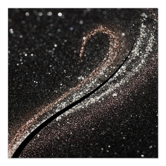 Modern Glam Black Glitter Perfect Poster (Voorkant)