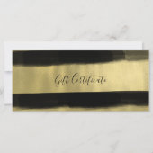 Modern Glam Black & Gold Paint Gift Certificate (Voorkant)