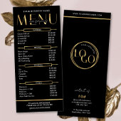 Modern Glam Black Gold Spa Beauty Salon Price List Reclamekaart