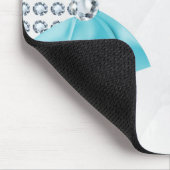 Modern Glam Blauwgroen Turquoise Bow & Diamonds Muismat (Hoek)