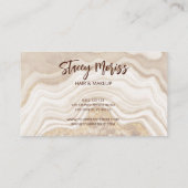 Modern Glam Chic Abstract Agate Cream Visitekaartje (Achterkant)