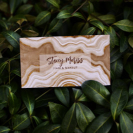 Modern Glam Chic Abstract Agate Cream Visitekaartje