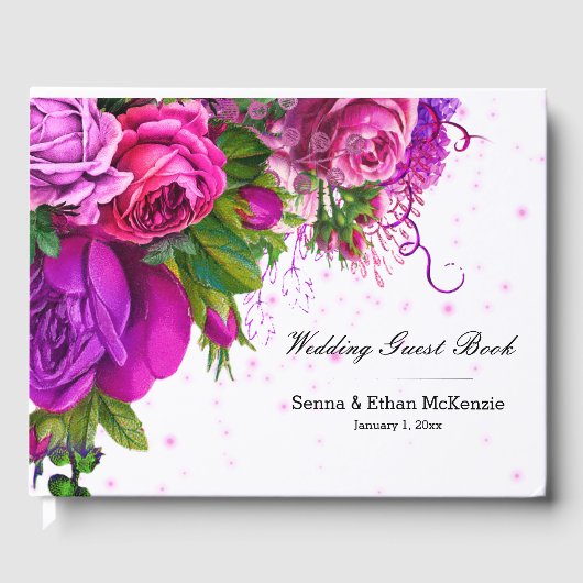 Modern Glam Chic Flowers Gastenboek (Voorkant)
