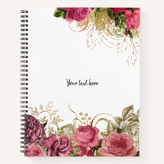 Modern Glam Chic Flowers Notitieboek (Voorkant)