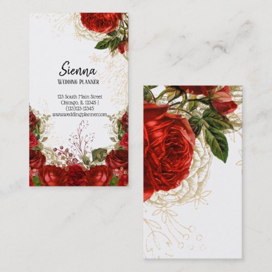 Modern Glam Chic Flowers Visitekaartje (Voorkant / Achterkant)