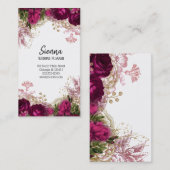 Modern Glam Chic Flowers Visitekaartje (Voorkant / Achterkant)