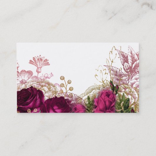 Modern Glam Chic Flowers Visitekaartje (Achterkant)
