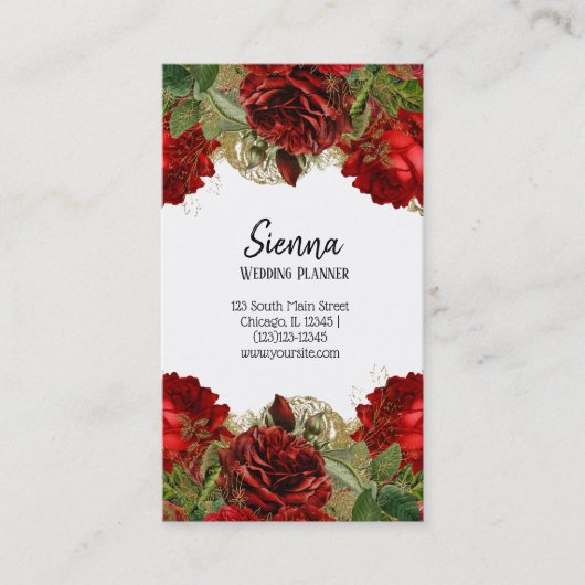 Modern Glam Chic Flowers Visitekaartje (Voorkant)