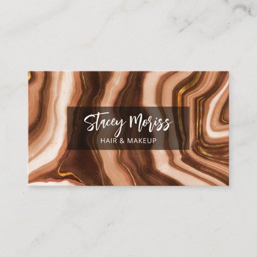 Modern Glam Chic Gold Abstract Agate Patroon Visitekaartje (Voorkant)