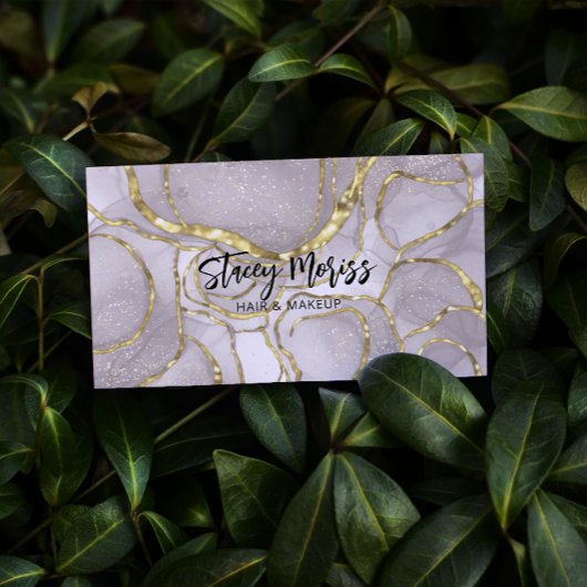 modern Glam Chic Gold Abstract Cute Script Visitekaartje