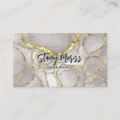 modern Glam Chic Gold Abstract Cute Script Visitekaartje (Voorkant)