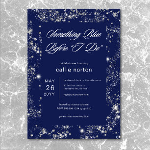 Modern Glam Diamond Iets blauw Vrijgezellenfeest Kaart