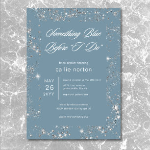 Modern Glam Diamond Iets blauw Vrijgezellenfeest Kaart