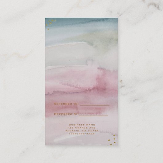 Modern Glam Dreamweaver Waterverf Gold Refer een v Aanbevelingskaartje (Achterkant)