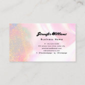 Modern Glam Glitter Makeup Artist Holographic Busi Visitekaartje (Achterkant)