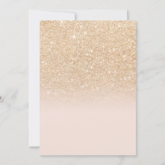 Modern Glam Gold Glitter Roze Ombre Meisje Baby Sh Kaart (Achterkant)