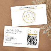 Modern Glam Gold Logo Makeup Beauty Salon QR Code Visitekaartje