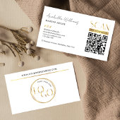 Modern Glam Gold Logo Makeup Beauty Salon QR Code Visitekaartje