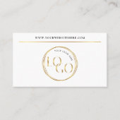 Modern Glam Gold Logo Makeup Beauty Salon QR Code Visitekaartje (Voorkant)