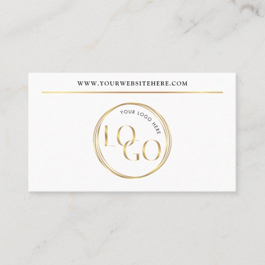 Modern Glam Gold Logo Makeup Beauty Salon QR Code Visitekaartje (Voorkant)