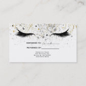Modern Glam Gold Silver Black Lashes Verwijs vrien Aanbevelingskaartje (Achterkant)