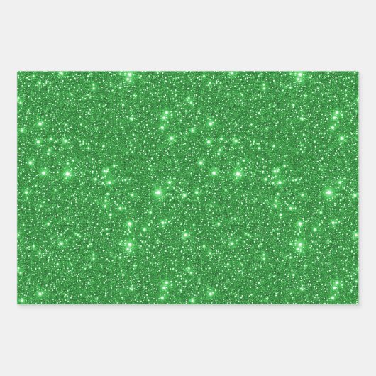 Modern Glam Lux Goud Rood Groen Sparkling Glitter Inpakpapier Vel (Voorkant 3)