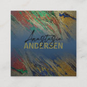 Modern Glam Luxe Abstracte glitter Vierkante Visitekaartje (Voorkant)