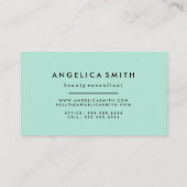 Modern Glam Mint Goud Geometrisch Grieks sleutelpa Visitekaartje (Achterkant)